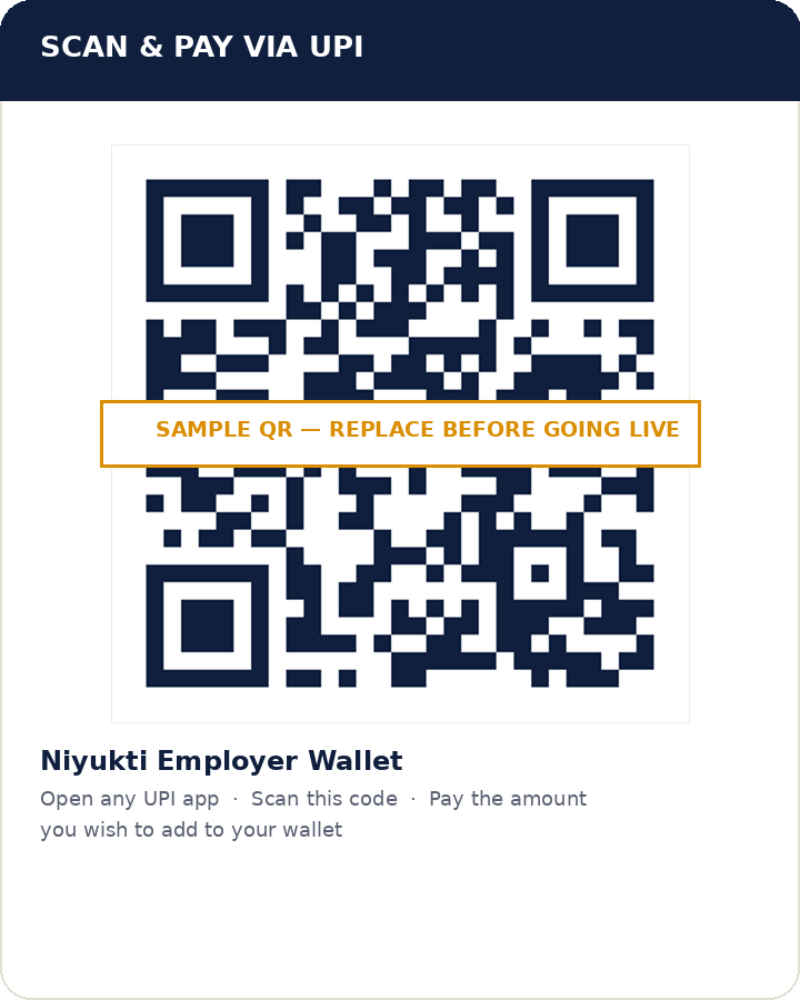 Scan this UPI QR code to pay Niyukti
